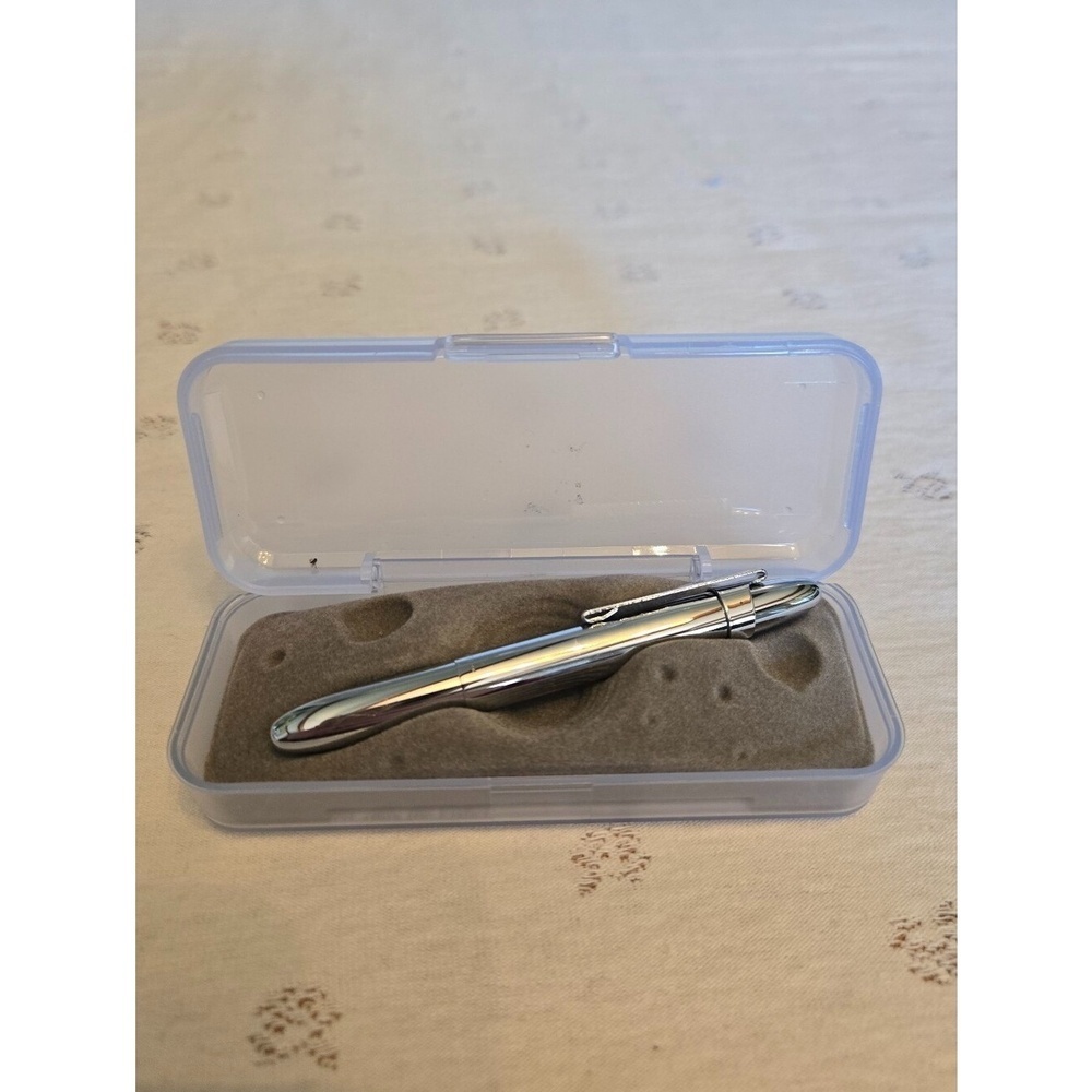 Silver Space Pen by Fisher in Case Chrome Bullet